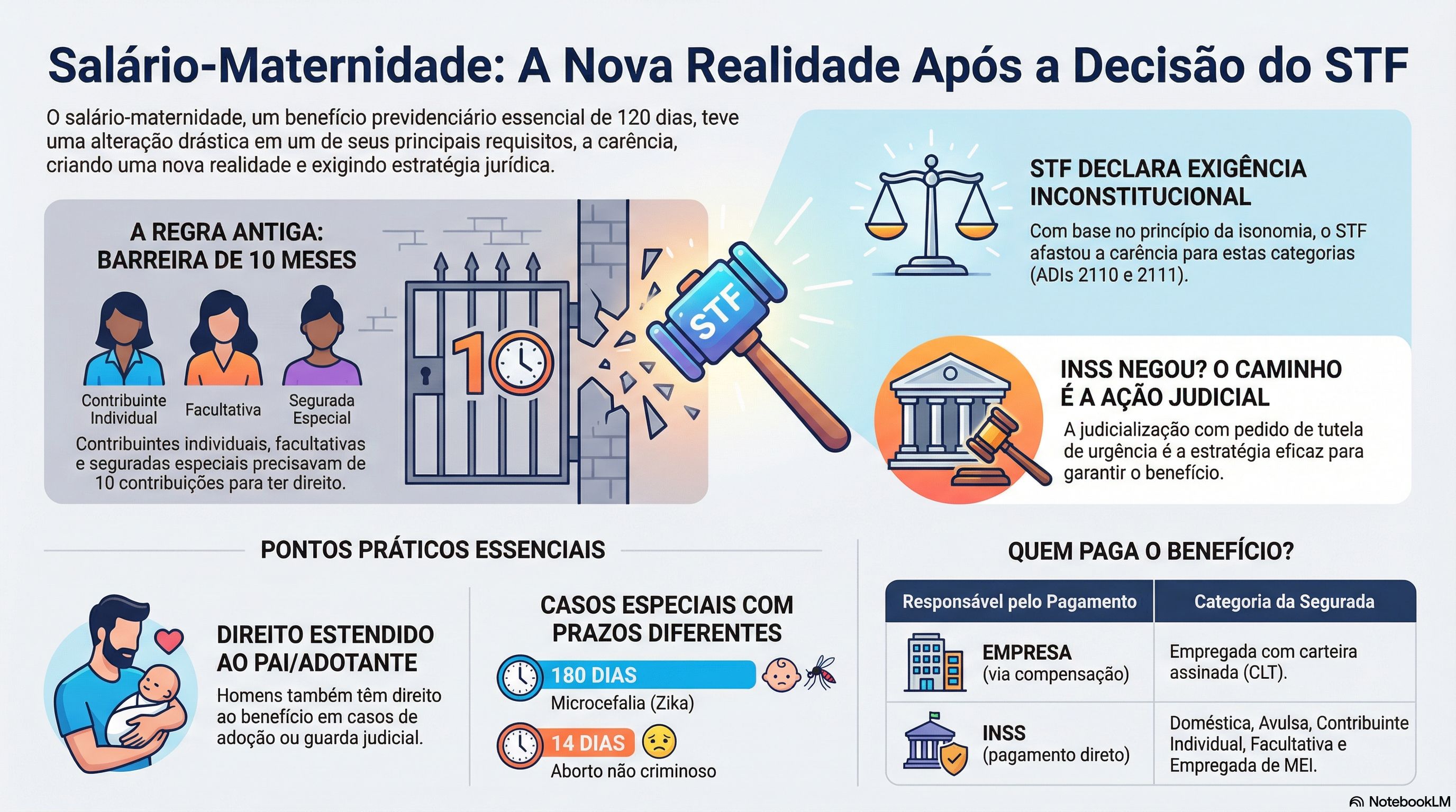 Guia Completo sobre Salário-Maternidade: Requisitos Legais, Nova Tese da Carência e Prática Previdenciária (Art. 71 da Lei 8.213/91; ADIs 2110 e 2111 do STF)